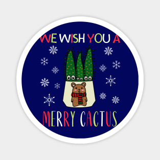 We Wish You A Merry Cactus - Eves Pin Cacti In Christmas Bear Pot Magnet